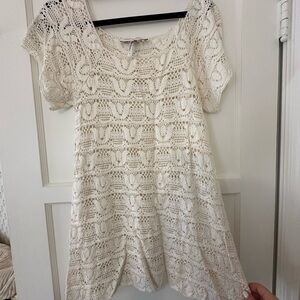 Elegant Ivory Crochet Dress